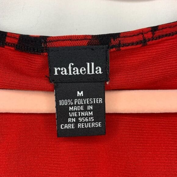 Rafaella Red & Black Floral 3/4 Sleeve Blouse - Picture 3 of 5